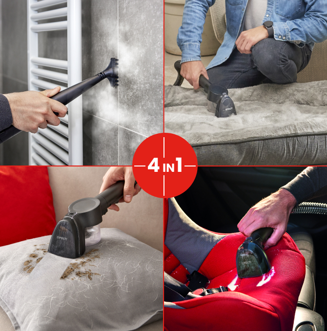 the 4 functions for removing stain of polti spot cleaner