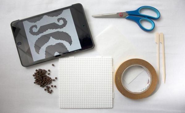 Bigodes para o dia do pai com miçangas