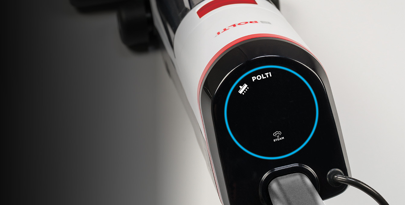 Foco no visor do Polti RollySteam