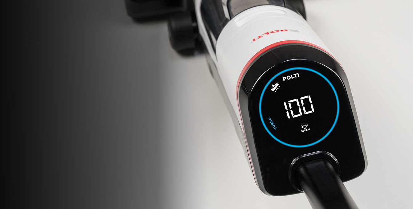 Foco no visor do Polti RollySteam