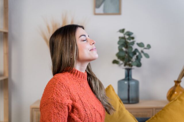 mujer respirando
